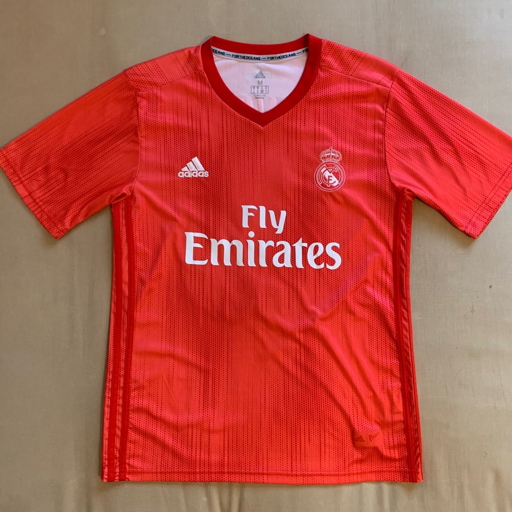 Real Madrid Adidas Jersey 2018/19 Custom Name Monroy #25 Fly Emirates‎ Men M Red
